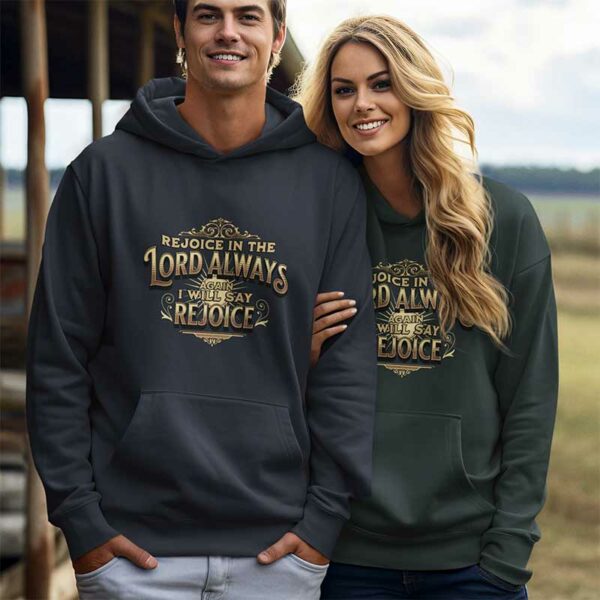 Philippians 4:4 Fleece Pullover Hoodie - Image 2
