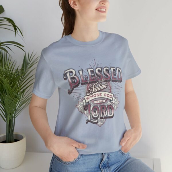 Psalm 33:12 Jersey T-Shirt - Image 3