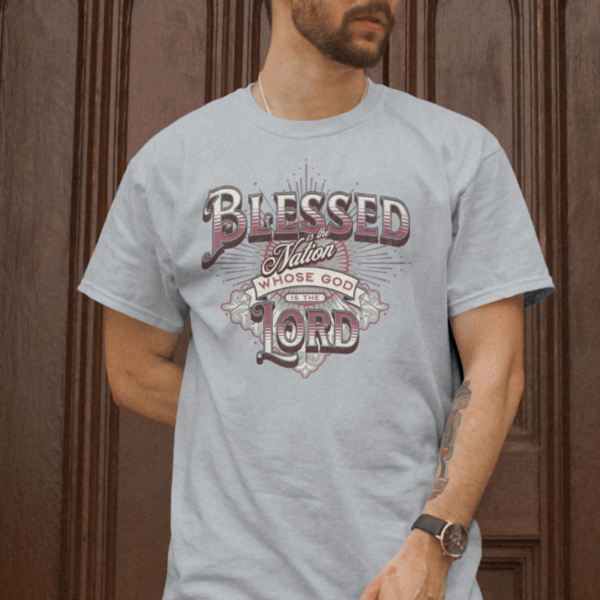 Psalm 33:12 Jersey T-Shirt - Image 2