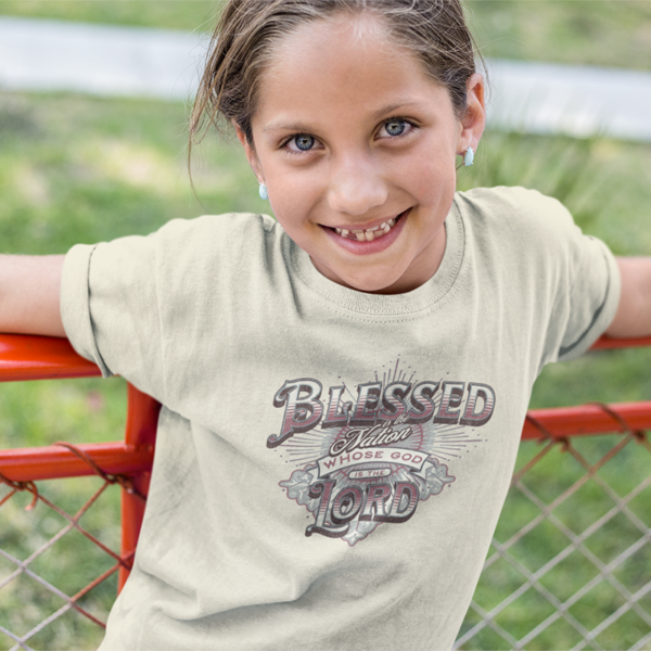 Psalm 33:12 Kid's T-Shirt - Image 3