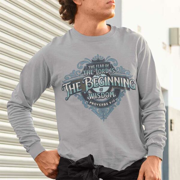 Proverbs 9:10 Jersey Long Sleeve T-Shirt - Image 3