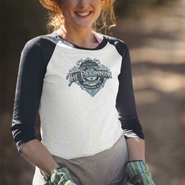 Proverbs 9:10 Baseball Tee - Image 3