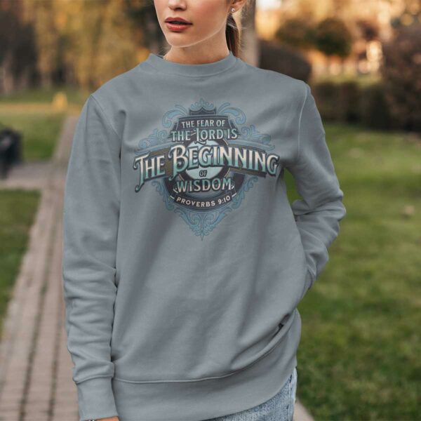 Proverbs 9:10 Crewneck Sweatshirt - Image 3