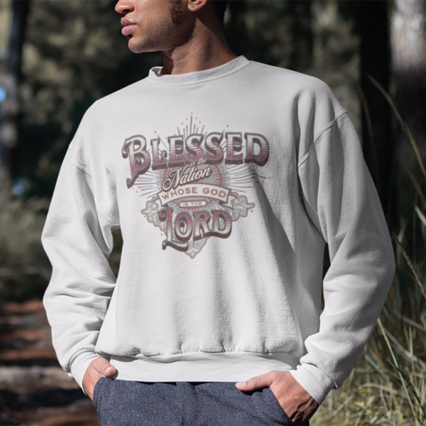 Psalm 33:12 Crewneck Sweatshirt - Image 2