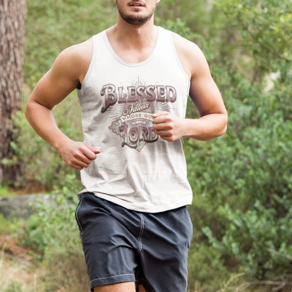Psalm 33:12 Jersey Tank Top - Image 2