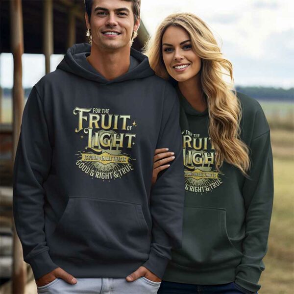 Ephesians 5:9 Fleece Pullover Hoodie - Image 2